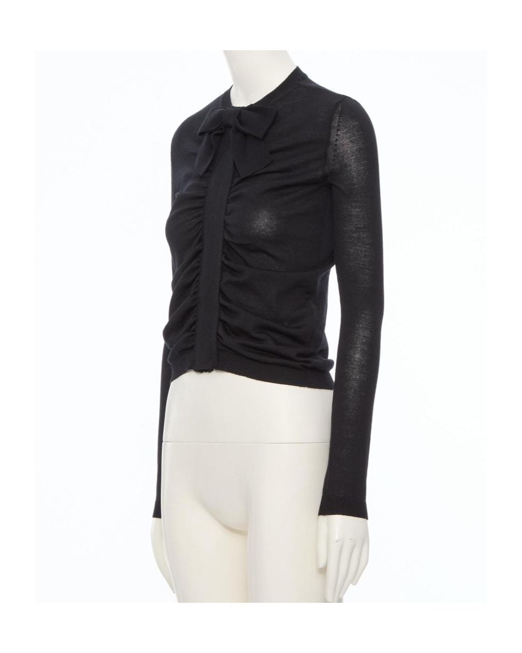 Valentino Blue Bow Detailed Long-Sleeved Cardigan