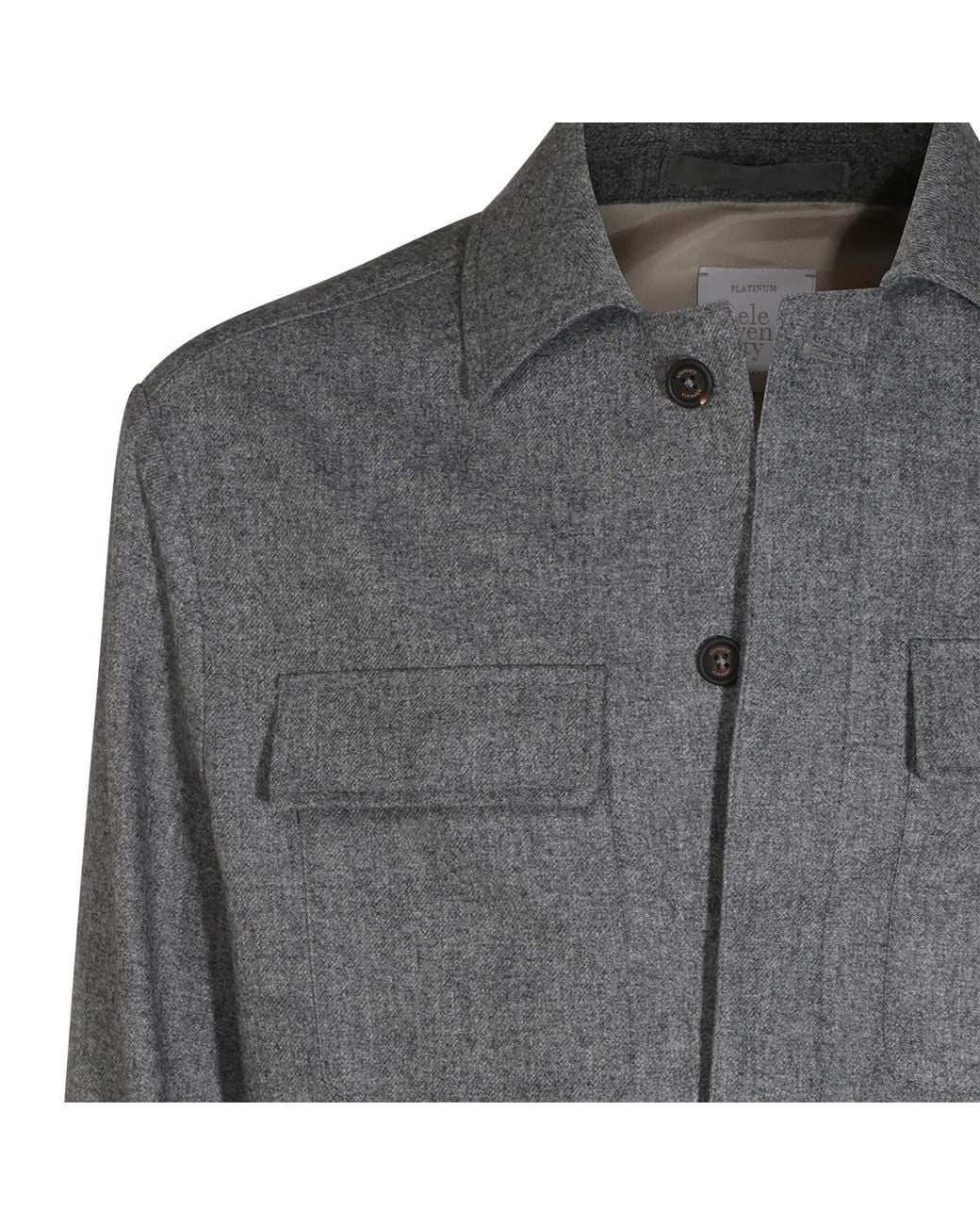 Eleventy Gray Flap-Pocket Shirt Jacket for men