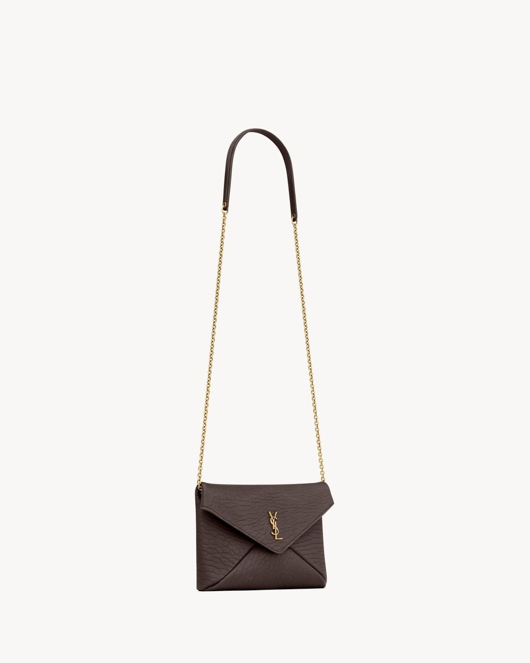 Saint Laurent White Cassandre Chain Shoulder Bag