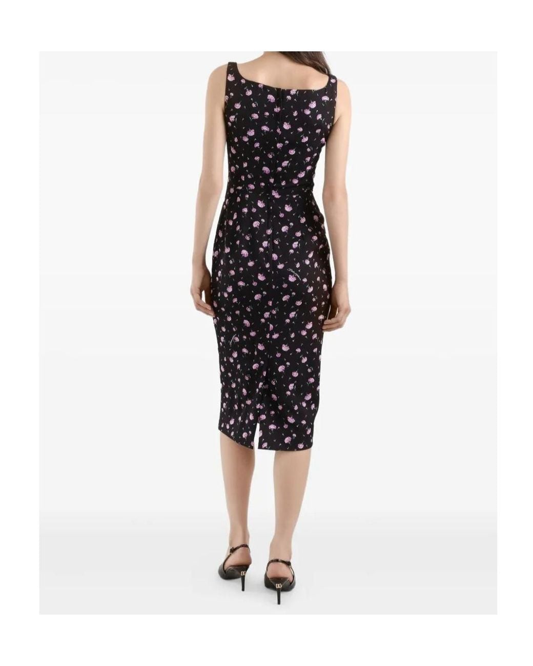 Dolce & Gabbana Black Floral Print Dress