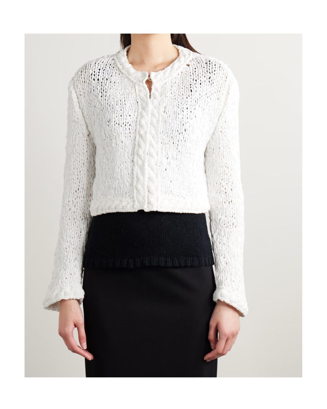 Khaite White Long-Sleeved Cardigan