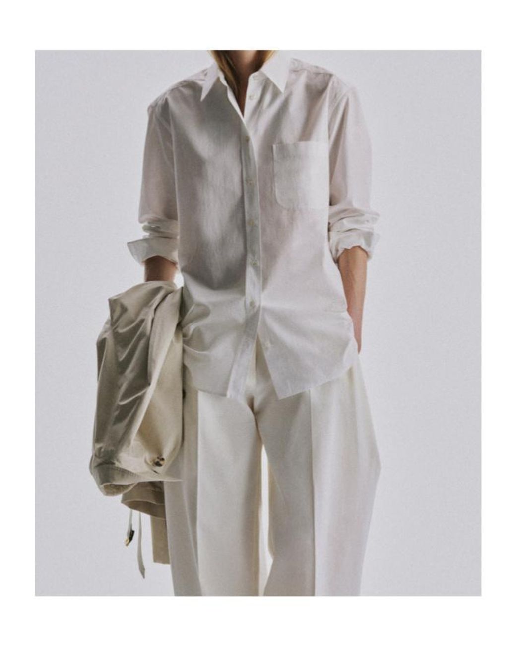 The Row White Gavina Button-Up Shirt