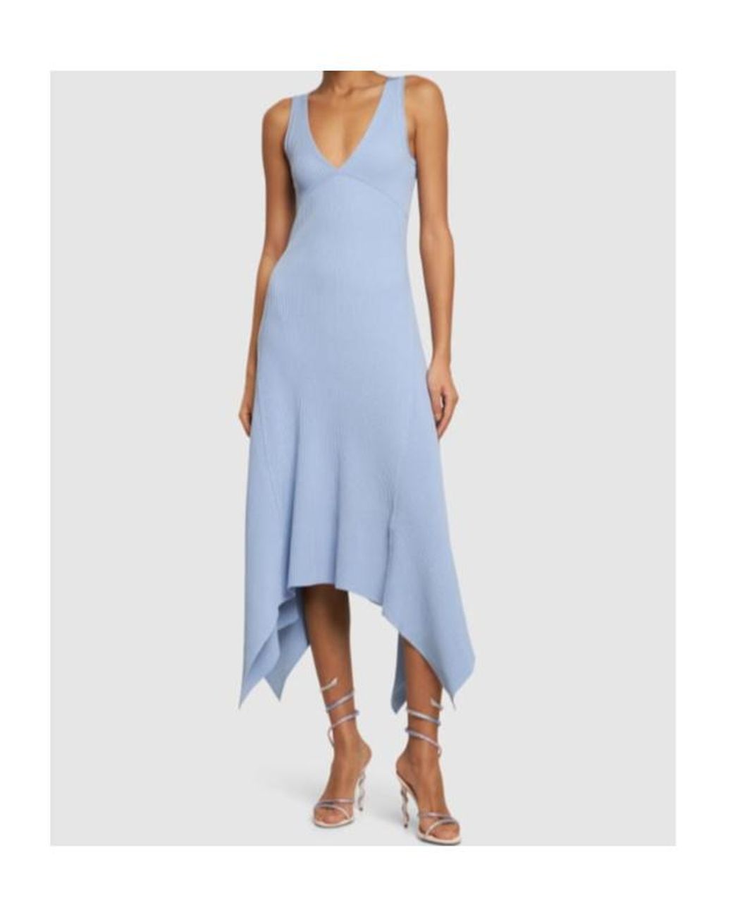 Jonathan Simkhai Blue Kiara Sleeveless V-Neck Dress