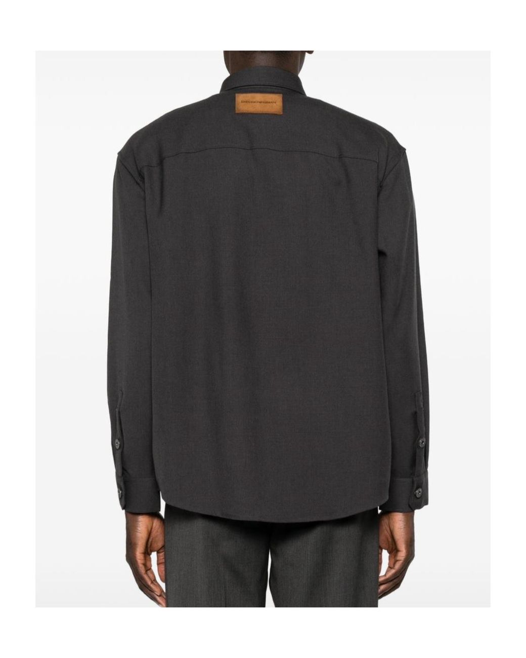 Emporio Armani Black Patch Detail Regular Shirt for men