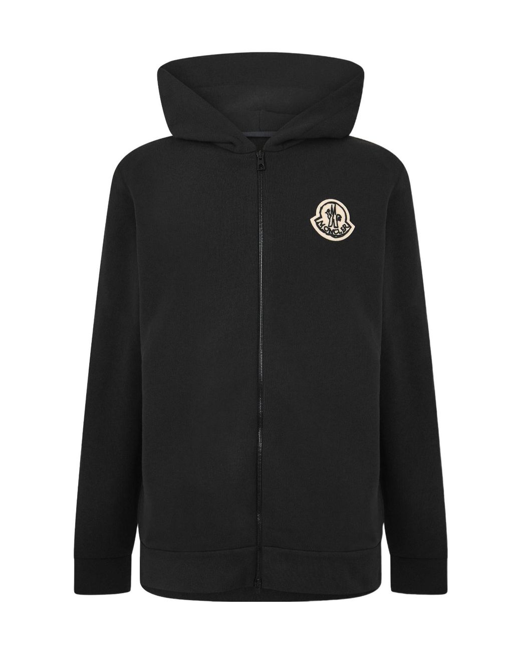 Moncler Black Zip-Up Hooded Sweatshirt for men