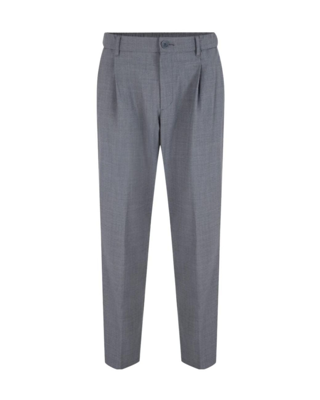 Herno Gray Casual Pants With Belt Loops for men