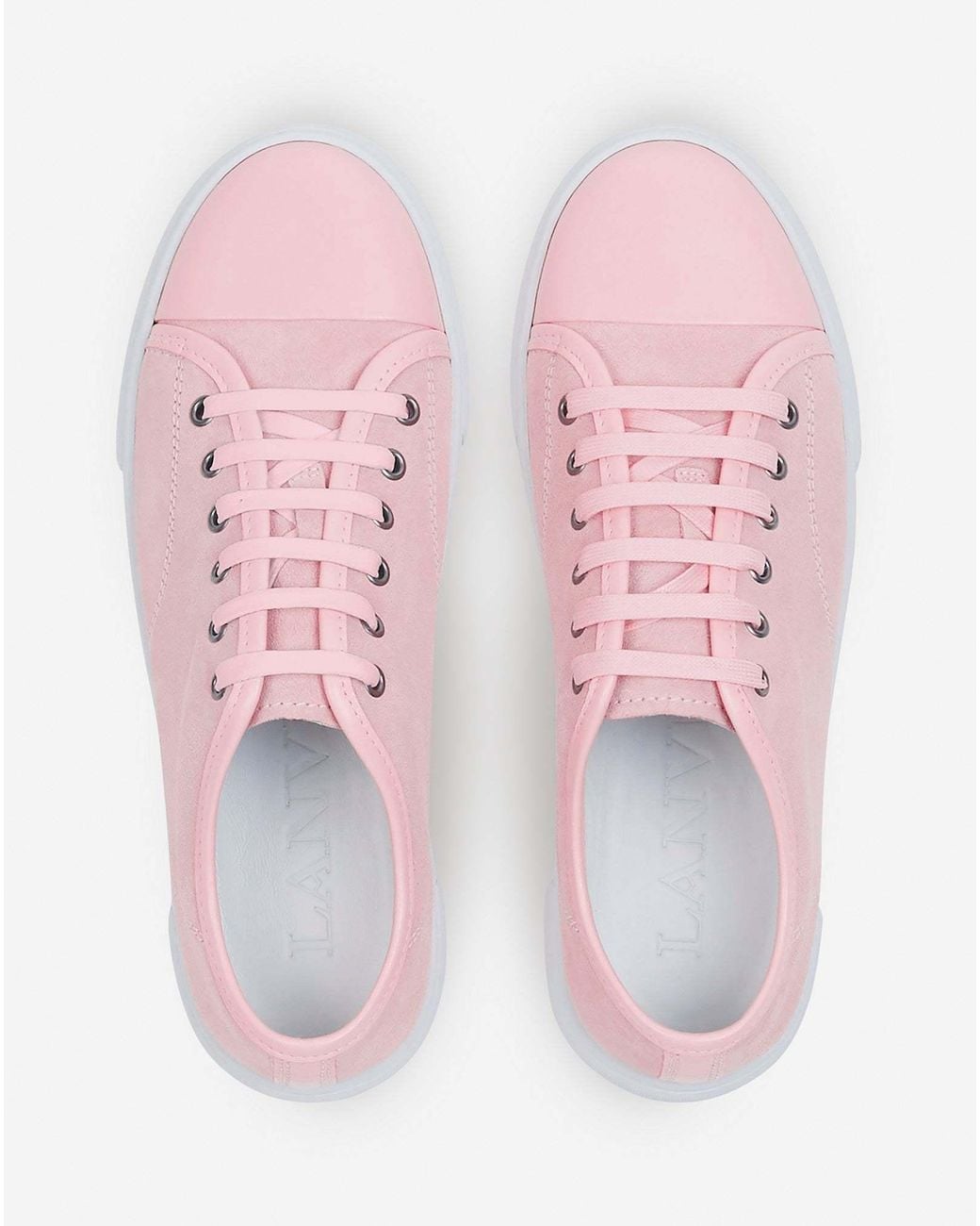 Lanvin Pink Lace-Up Low-Cut Casual Shoes