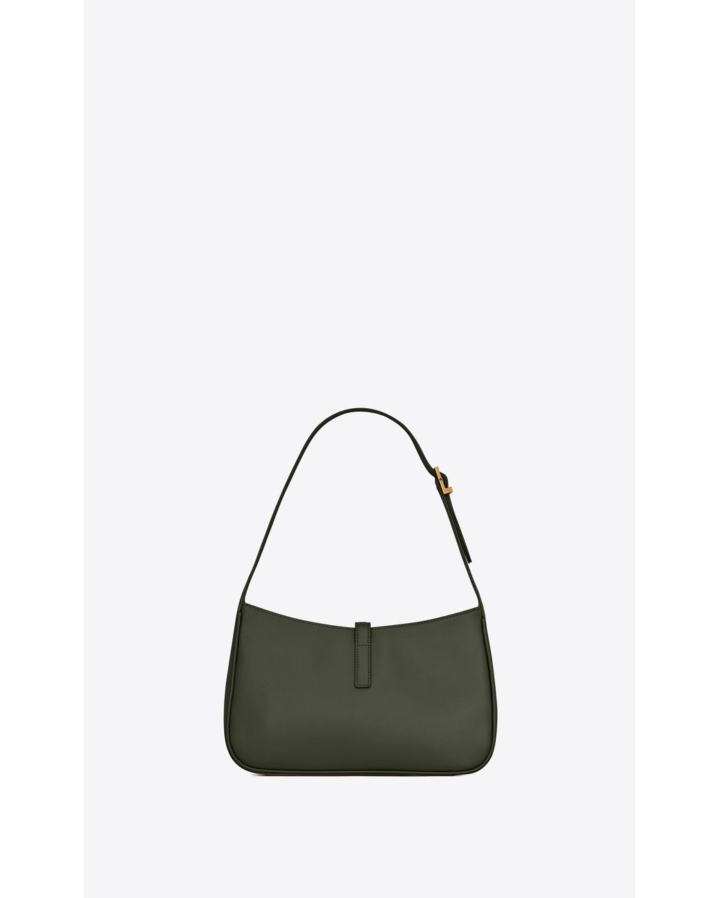 Saint Laurent Green Logo Plaque Zip-Up Shoulder Bag