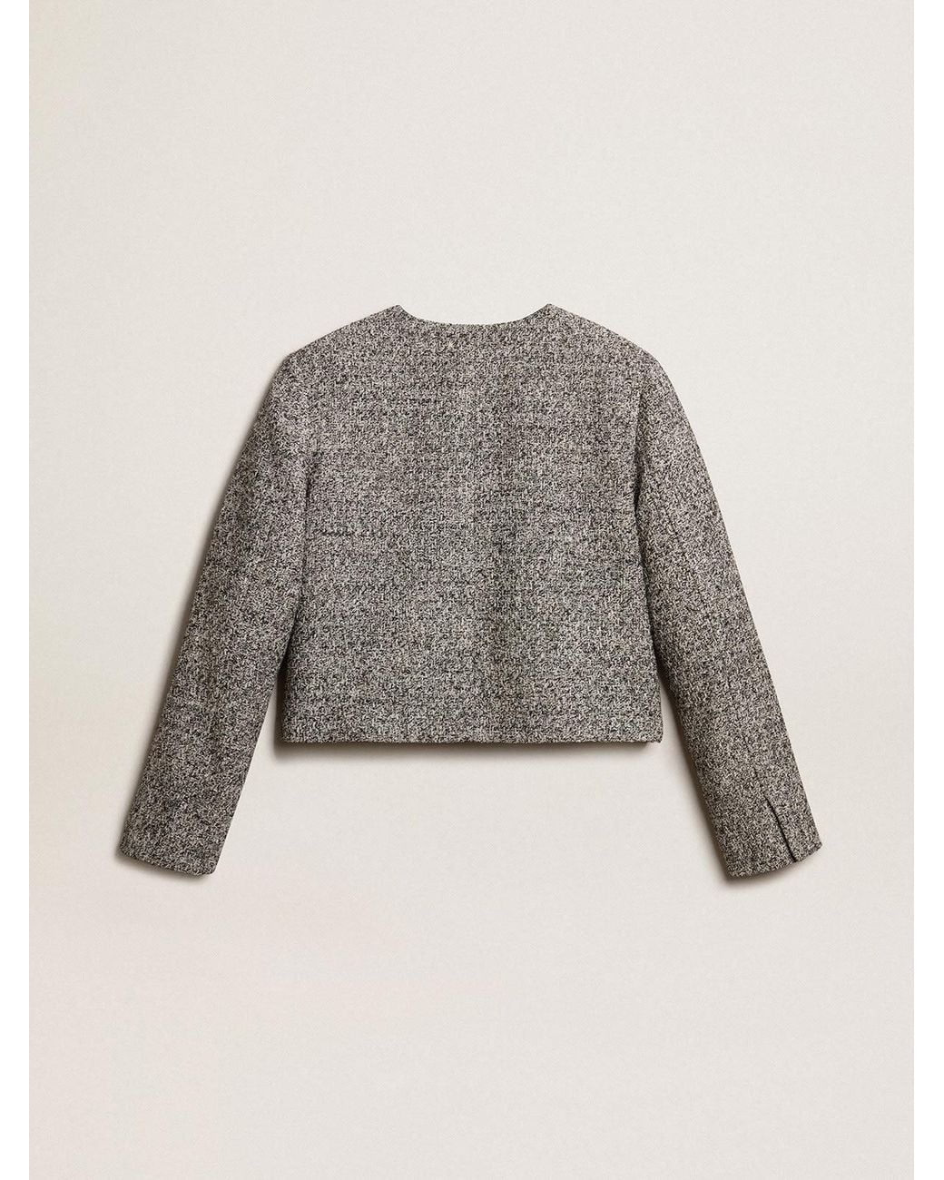 Golden Goose Deluxe Brand Gray Journey Crewneck Buttoned Jacket