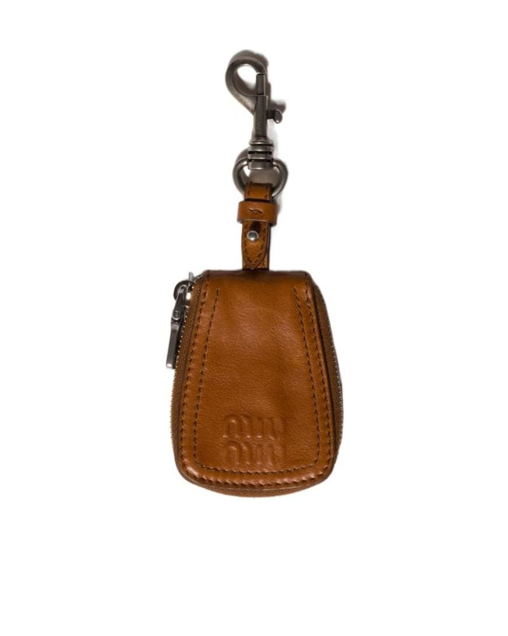 Miu Miu Brown Leather Keyring Trick
