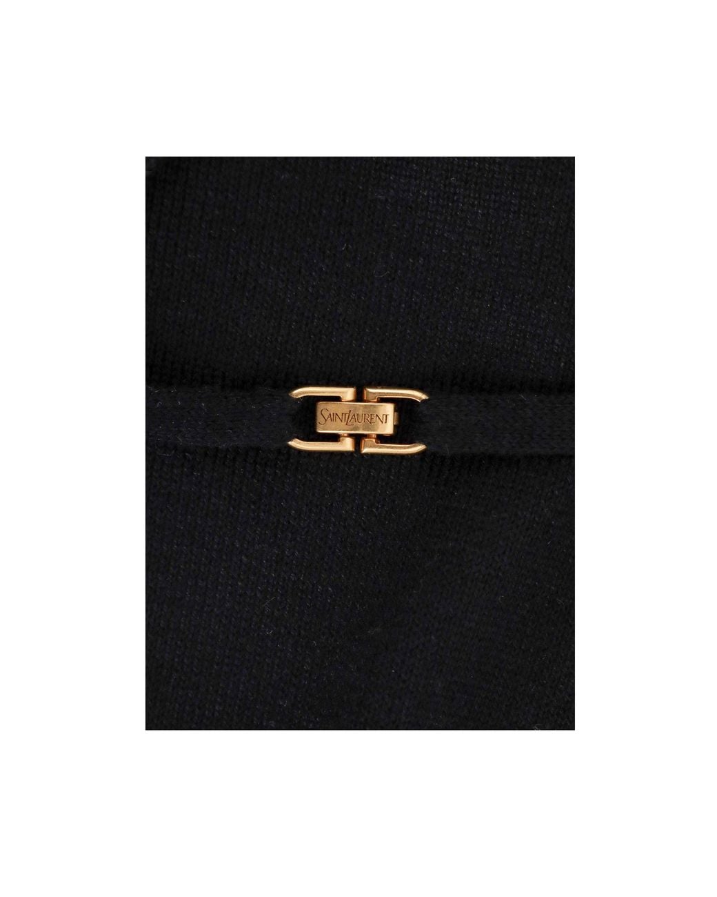 Saint Laurent Blue V-Neck Long-Sleeved Top