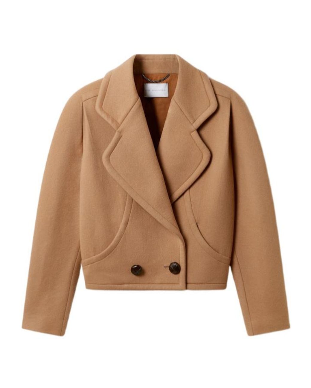 Stella McCartney Brown Boxy Double-Breasted Coat