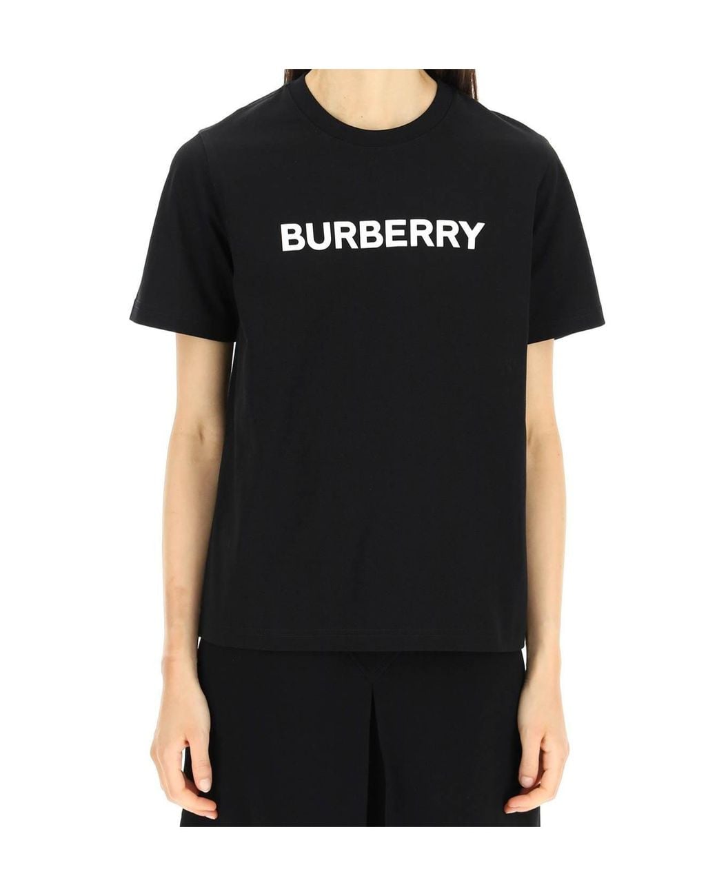 Burberry Black Logo Printed Crewneck T-Shirt