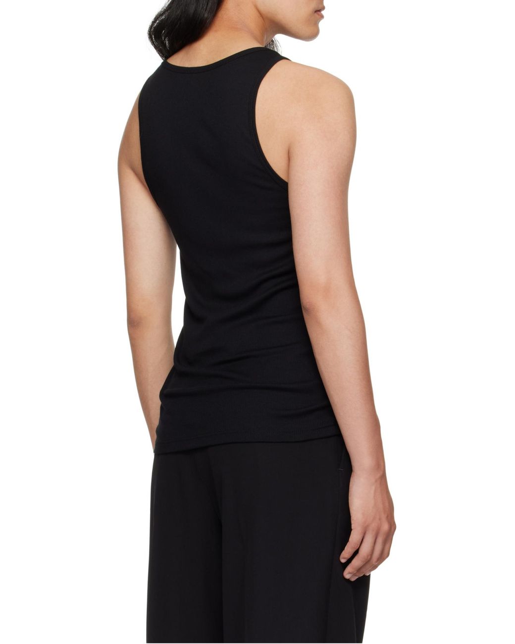 Tom Ford Black Ribbed Crewneck Tank Top for men