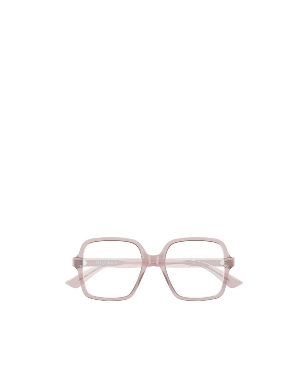 McQueen White Eyewear Oversized Square Frame Glasses