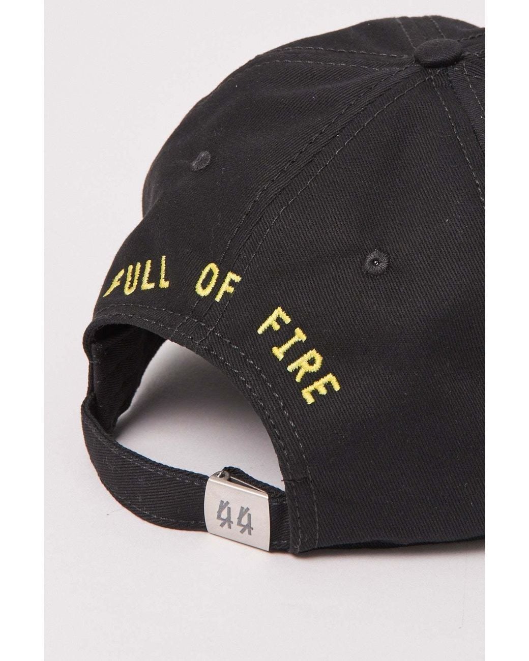 44 Label Group Black Logo Embroidered Eyelet Cap for men
