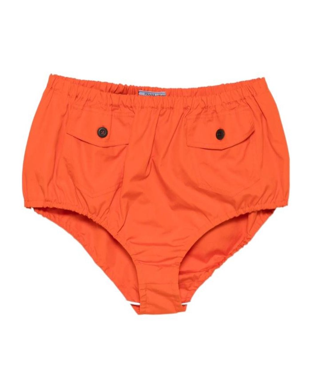 Prada Orange Popline Pocket Shorts for men