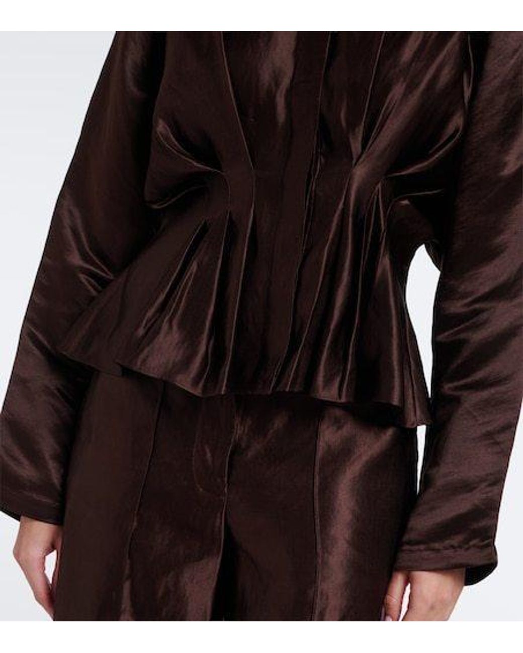 Joseph Black Erin Pleated Linen And Silk Blouse