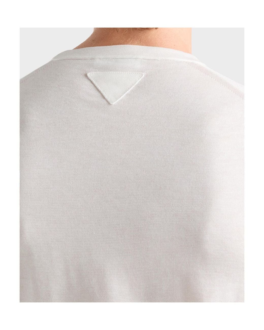 Prada White Short-Sleeve Round-Neck T-Shirt for men
