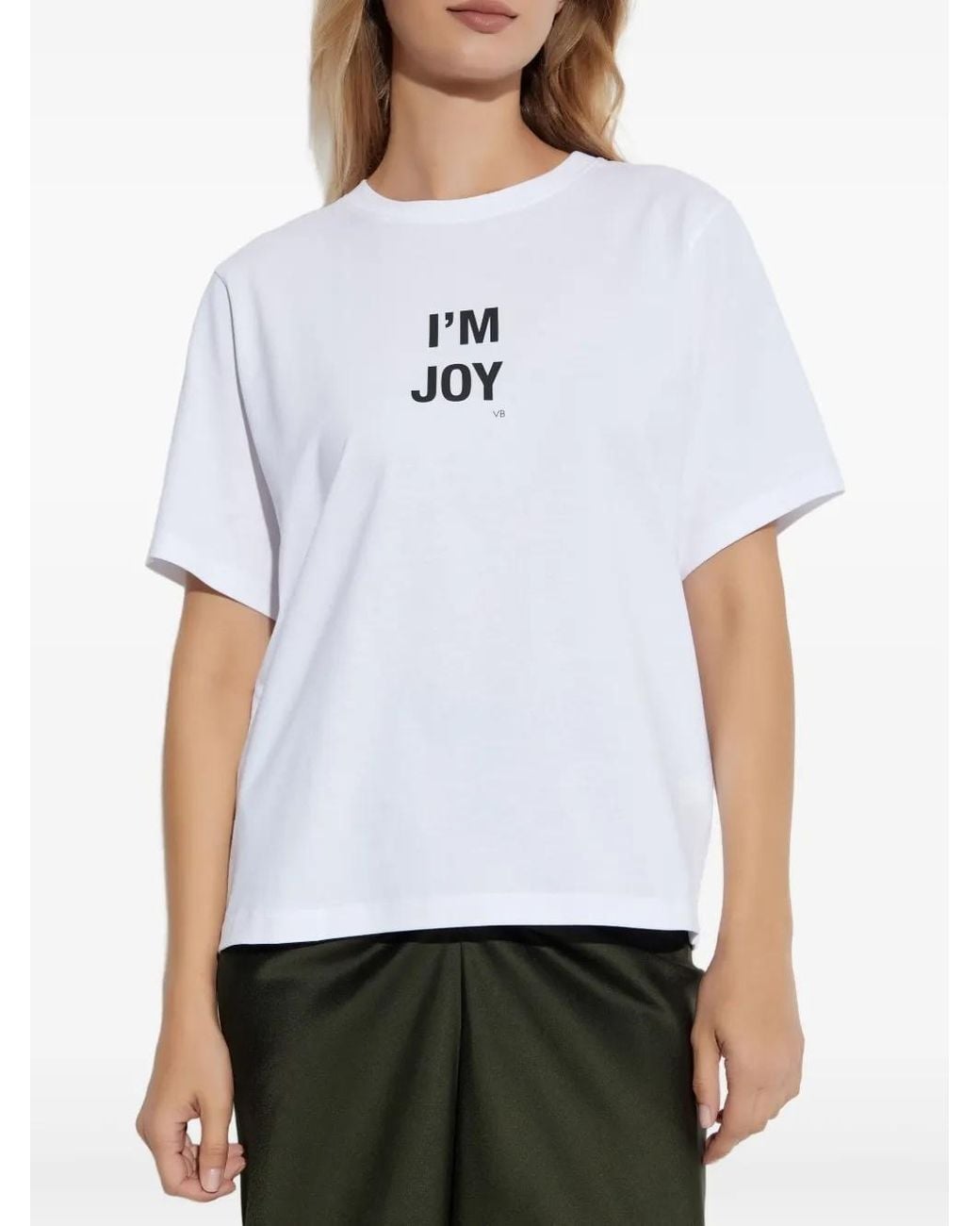 Victoria Beckham White Printed Pattern Tshirt