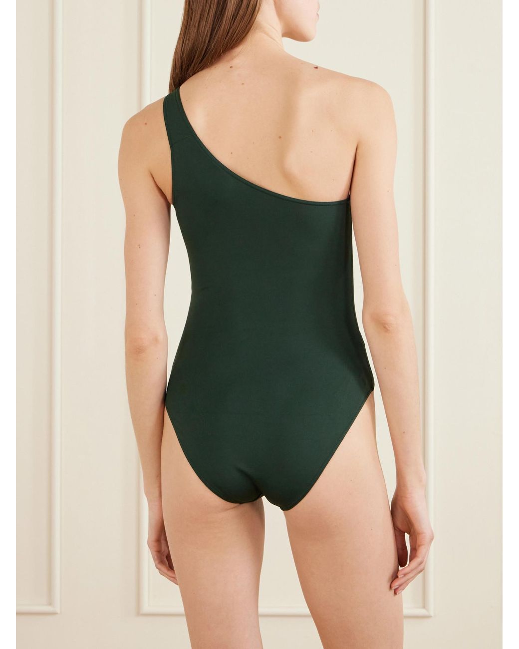 Eres Green One-Shoulder Printed Swimsuit