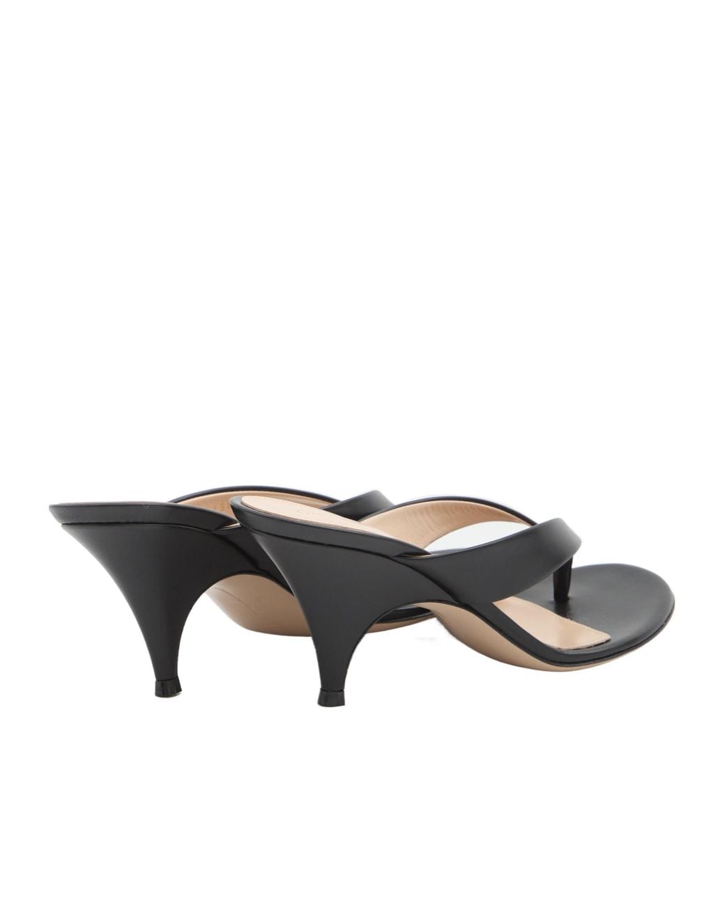 Gianvito Rossi Black Sofia Thong Sandals