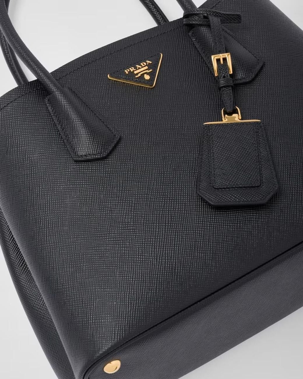 Prada Black Double Medium Saffiano Leather Bag