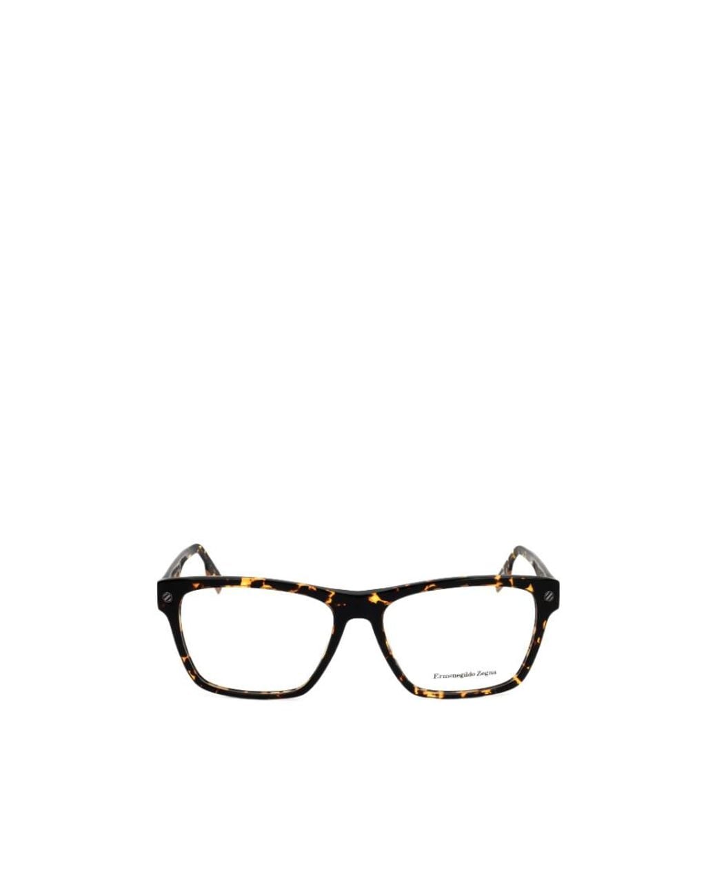 Zegna White Rectangle Frame Glasses for men