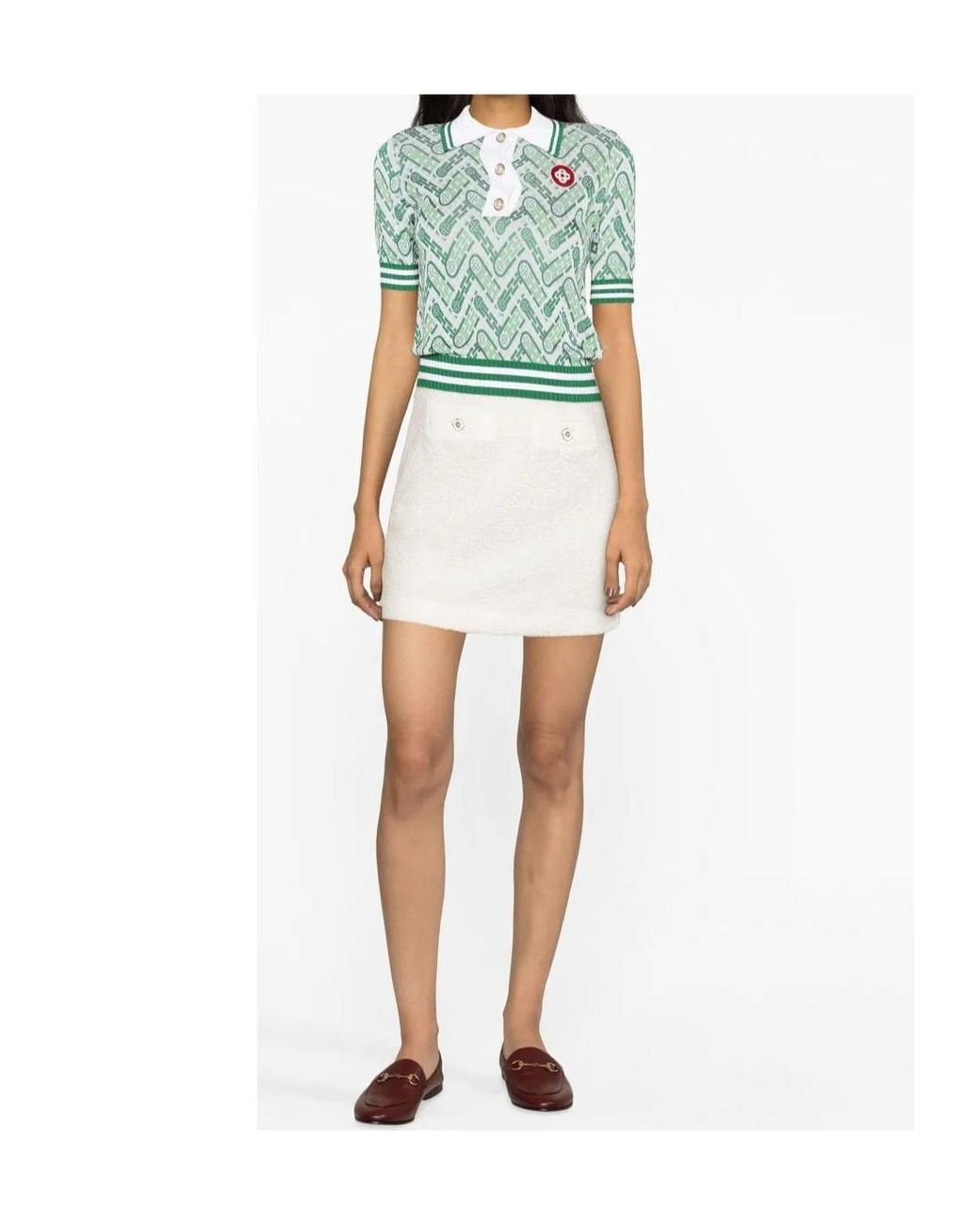 Casablanca White Terry Cloth Mini Skirt