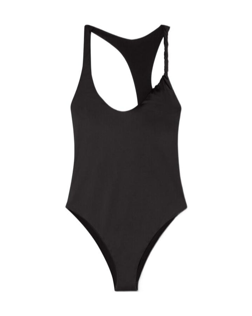 Versace Black Rolled Cut-Out One-Piece Swimsuit