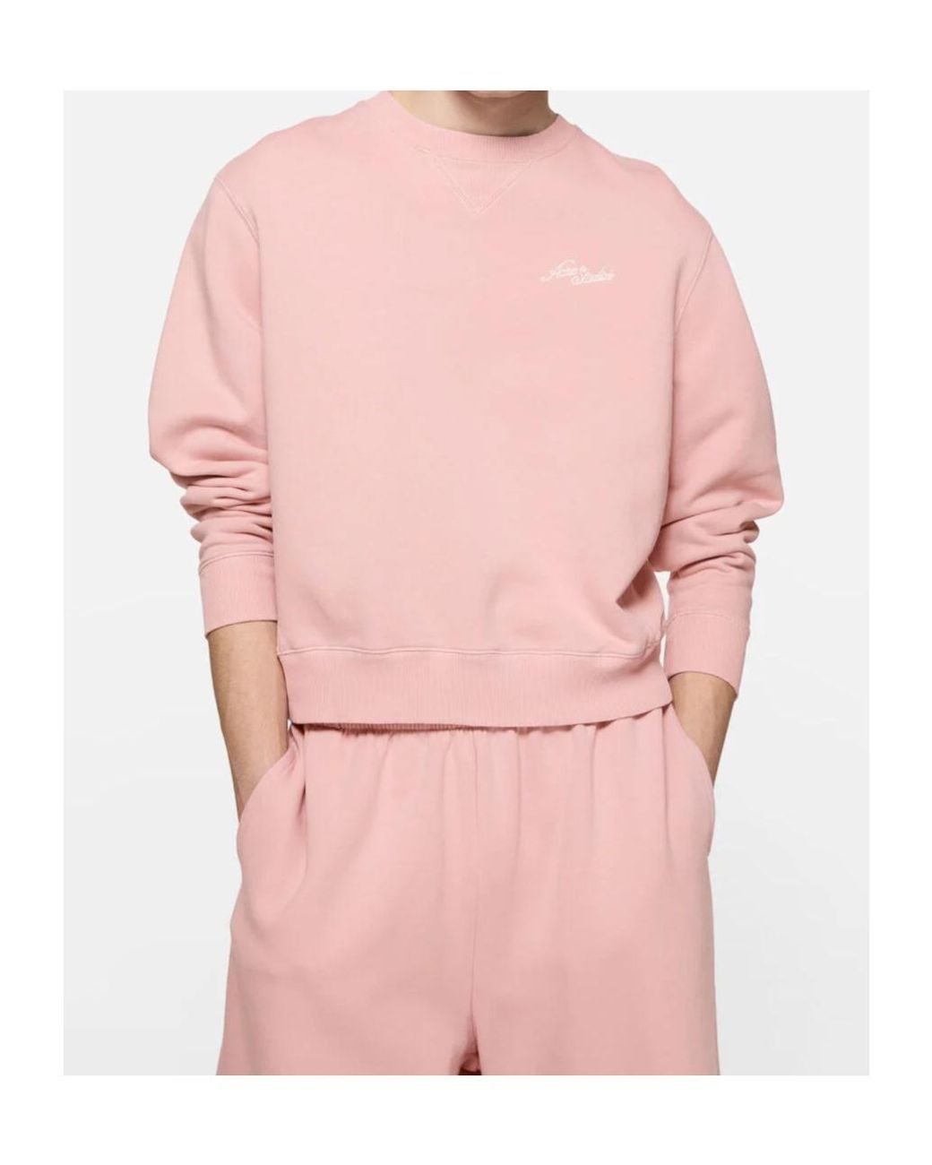 Acne Pink Logo Sweatshirt for men