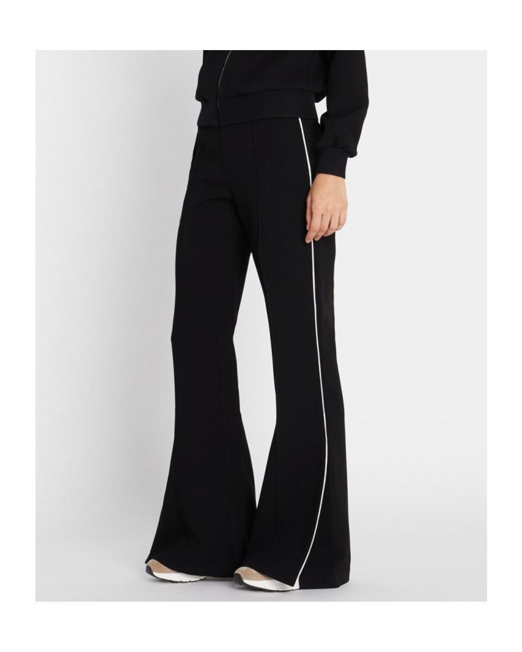 Tory Burch Black Striped High-Waisted Trousers