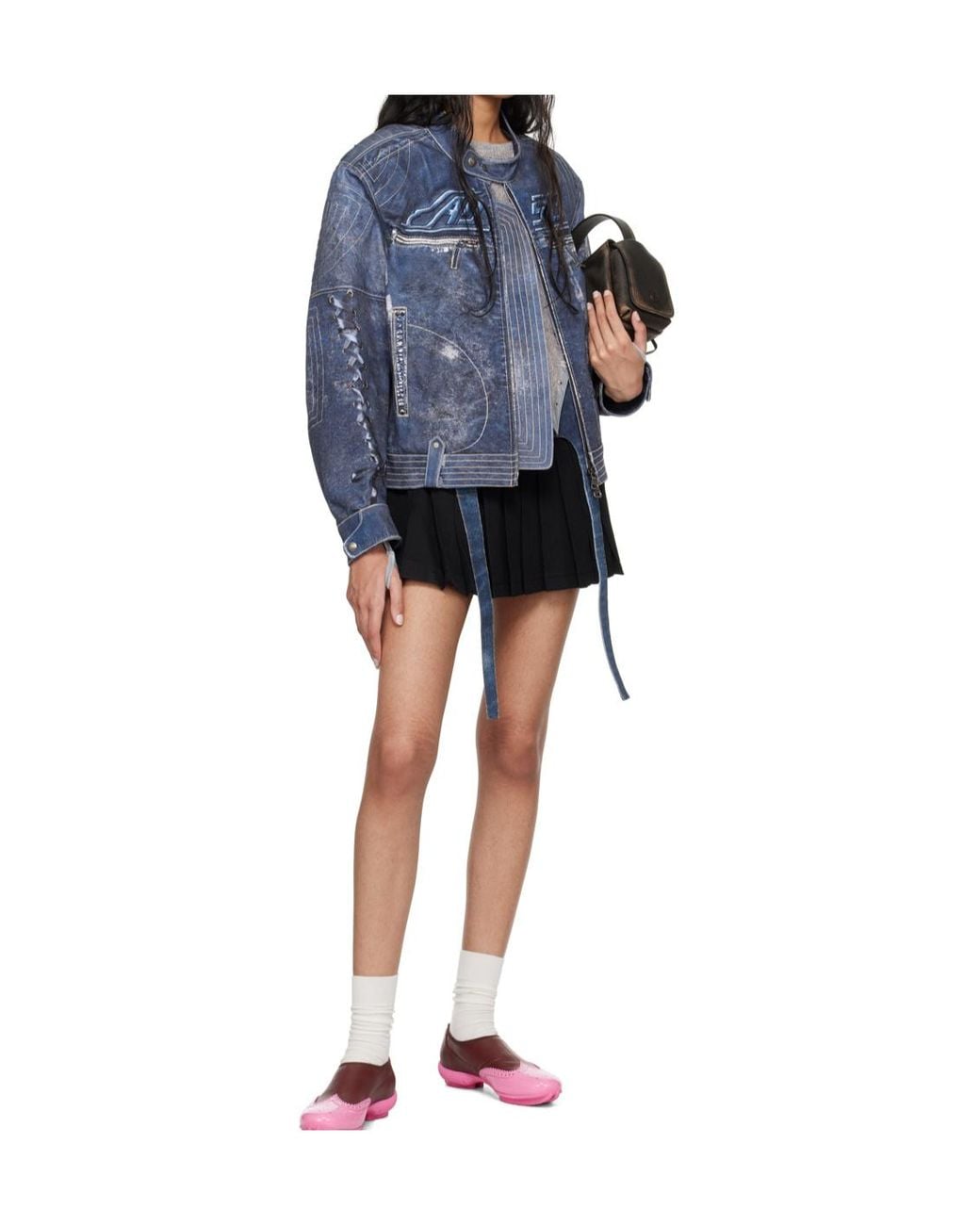 ANDERSSON BELL Gray Hairy Cutout Sweater