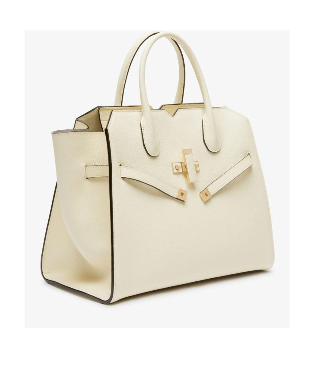 Valextra Natural Medium Milano Leather Tote Bag