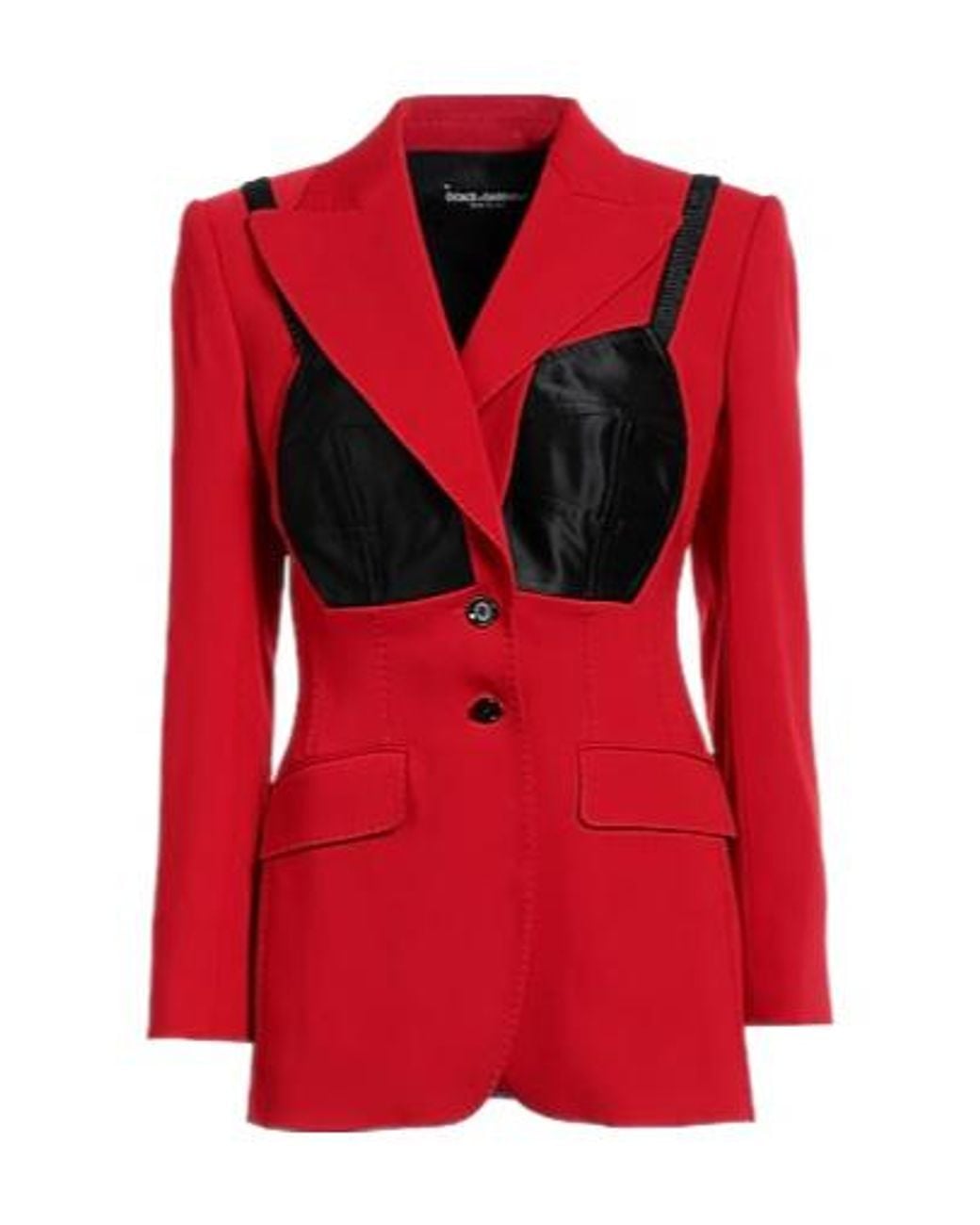 Dolce & Gabbana Red Twotone Minimalist Blazer