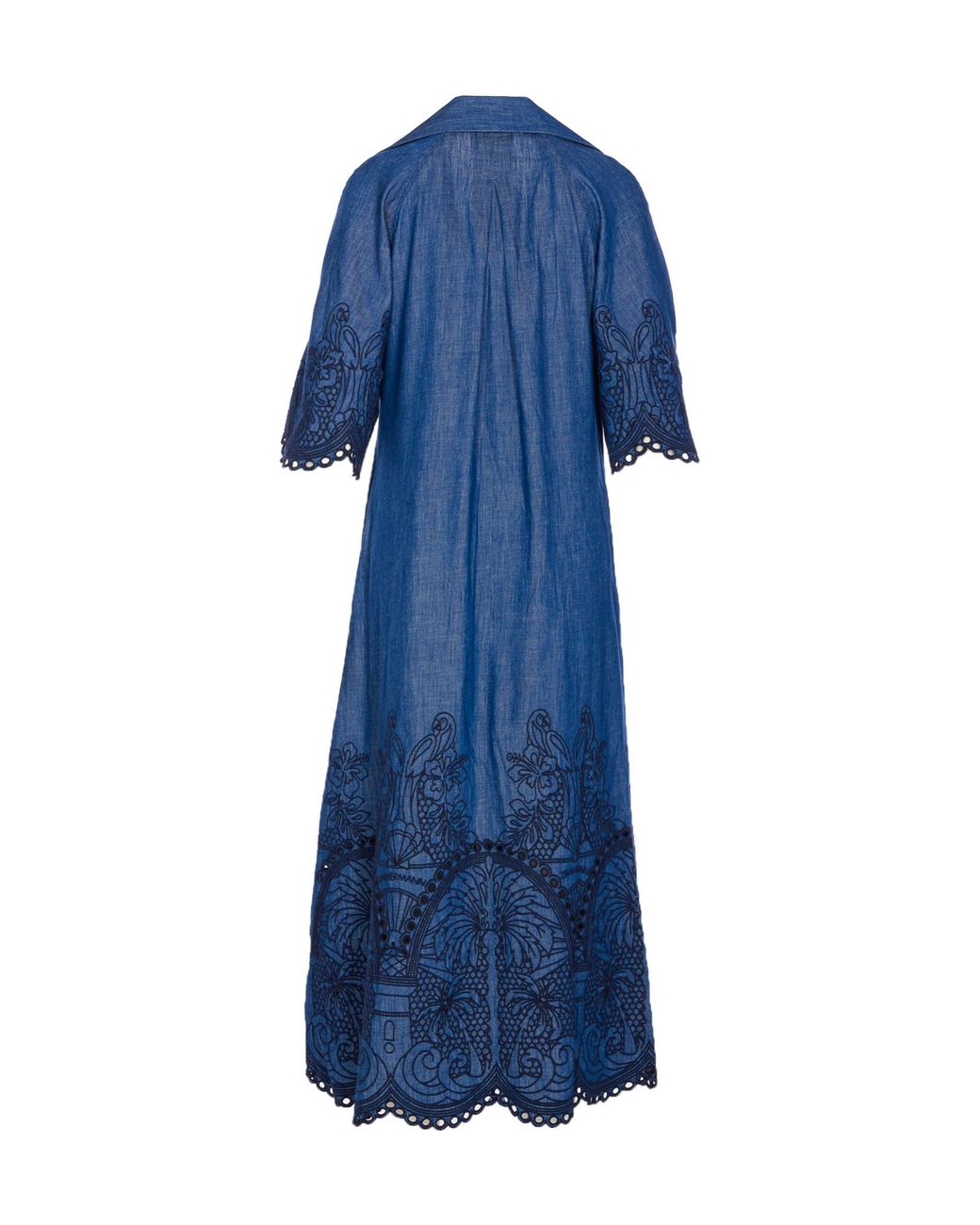 Zimmermann Blue Coco Embroidered Denim Dress