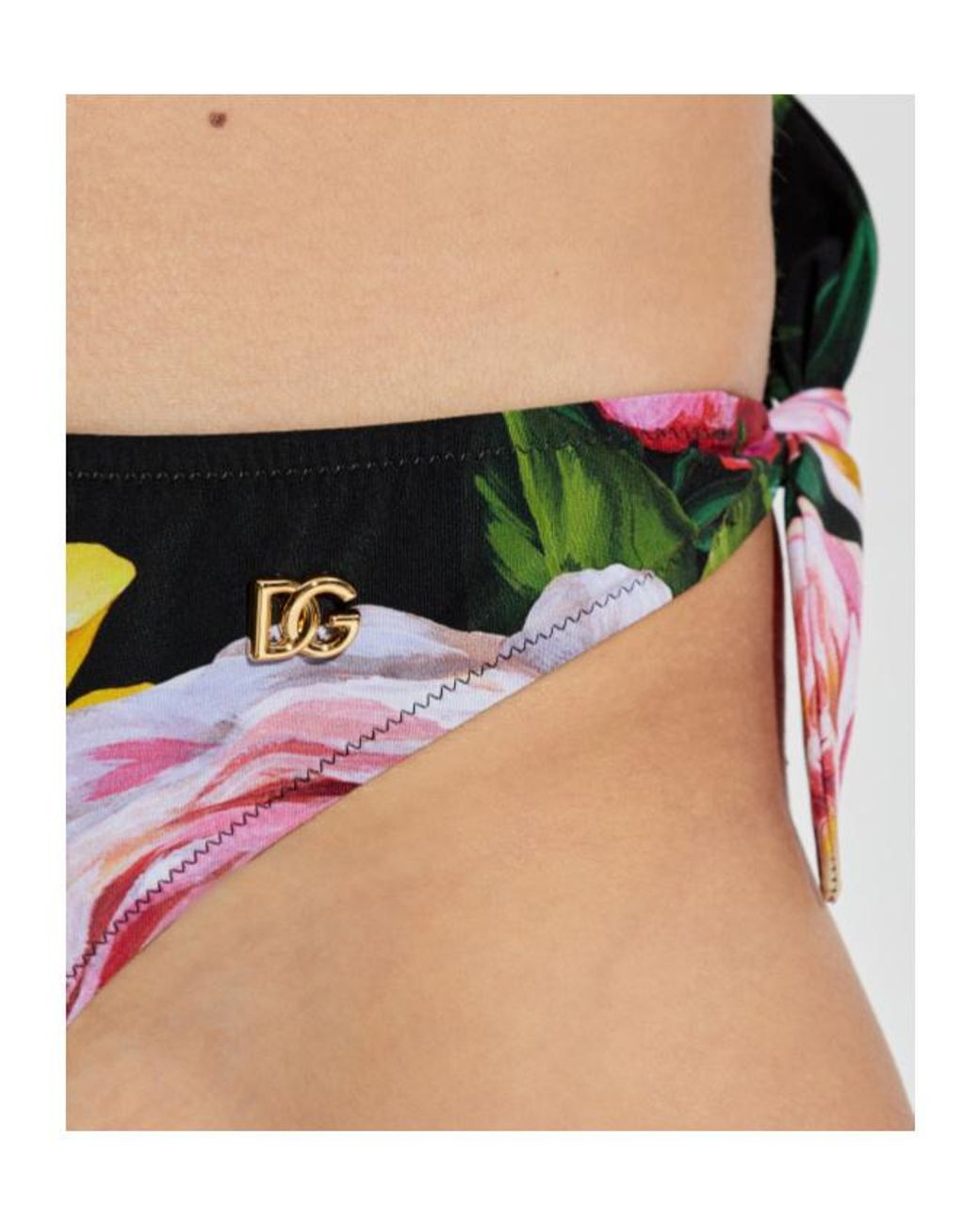 Dolce & Gabbana Multicolor Floral Motif Two-Piece Swimsuit