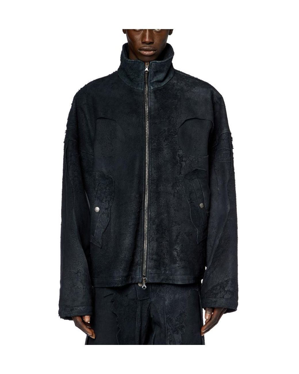 DIESEL Blue L-Hesse Distressed-Effect Jacket for men