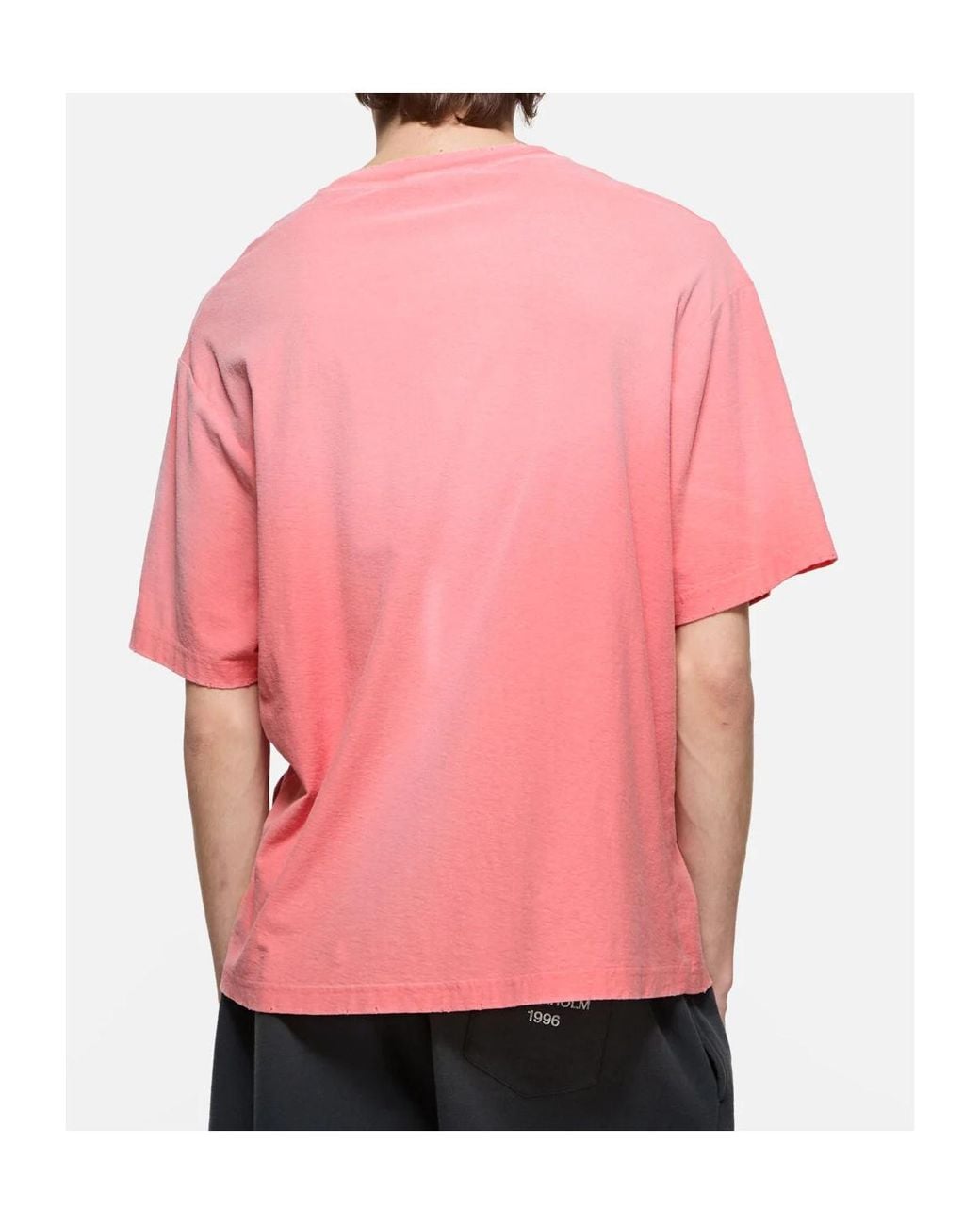 Acne Pink Sprayed Logo T-Shirt for men