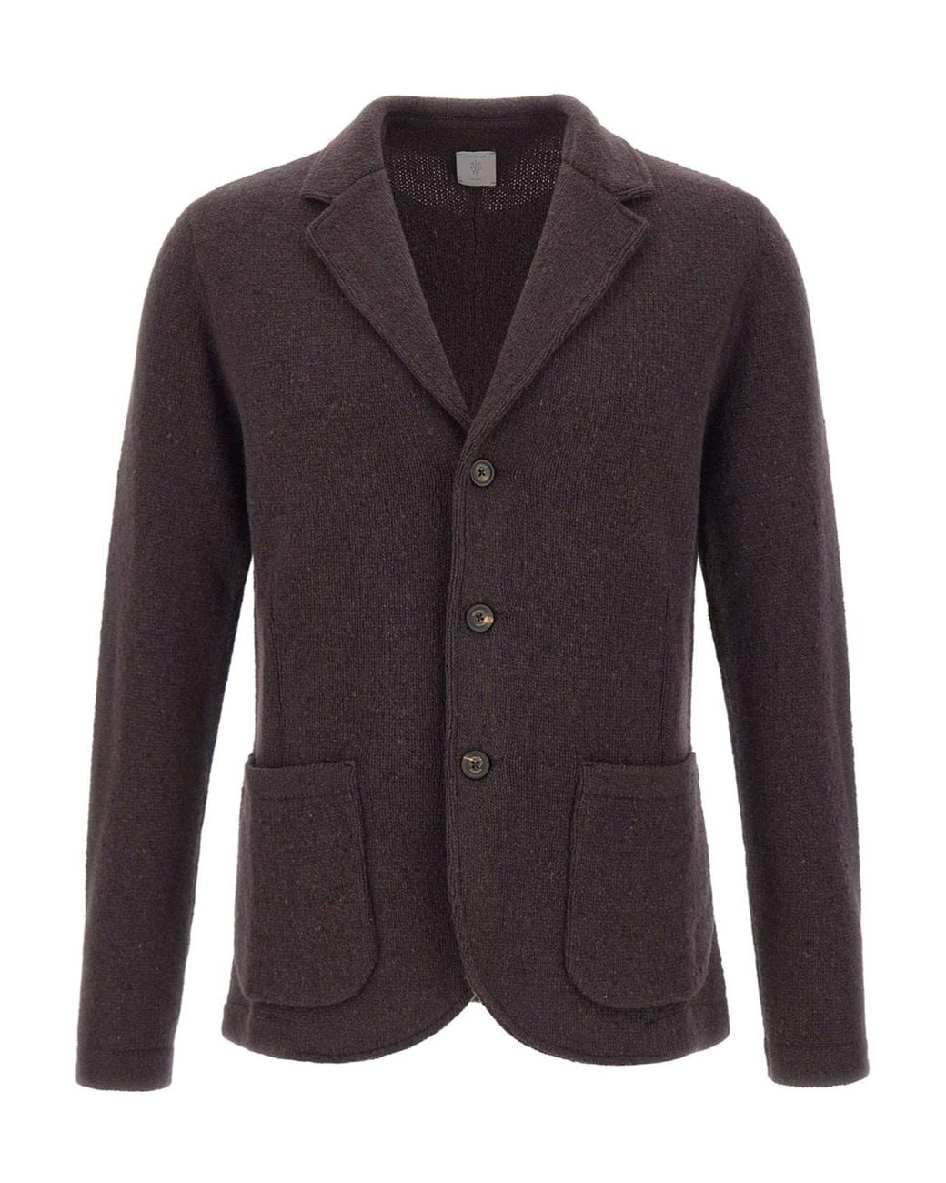 Eleventy Blue Patch Pocket Knit Blazer for men