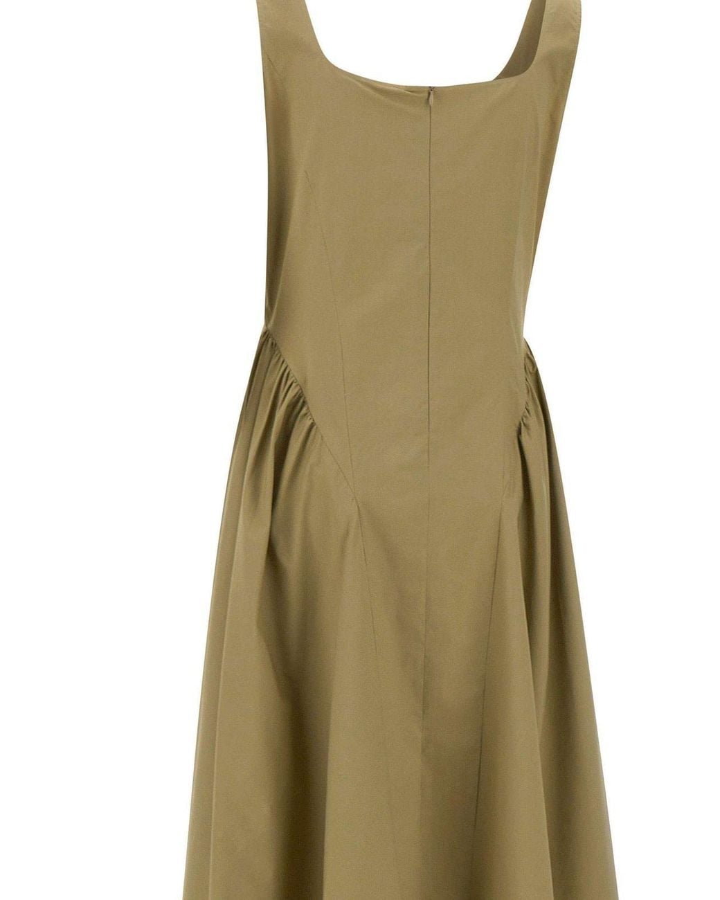 Marella Green Gathered Midi Dress