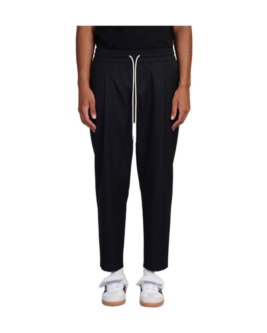Drole de Monsieur Black Drôle De Monsieur Pleated Drawstring Pants for men