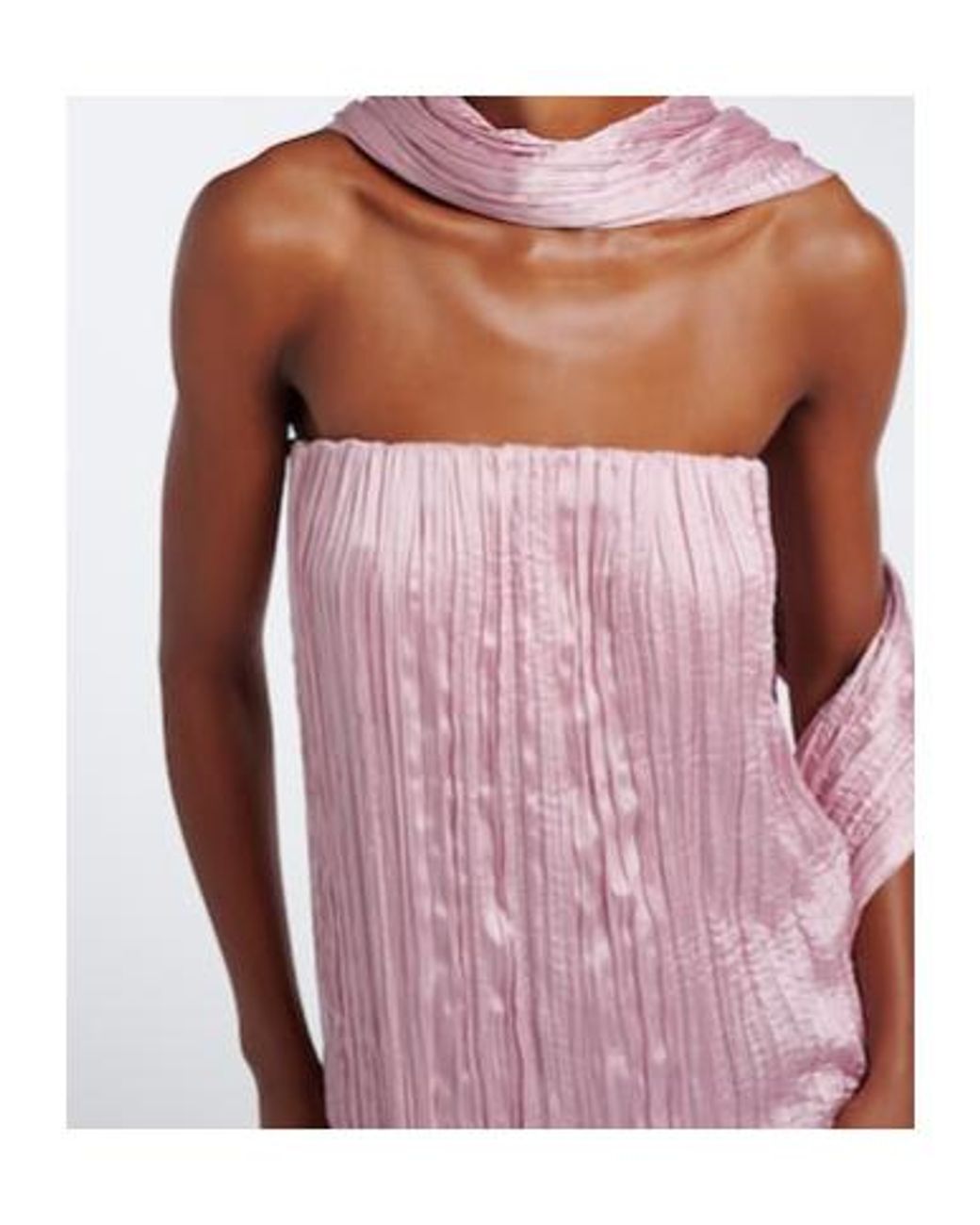 Posse Pink Esme Scarf-Detail Satin Maxi Dress