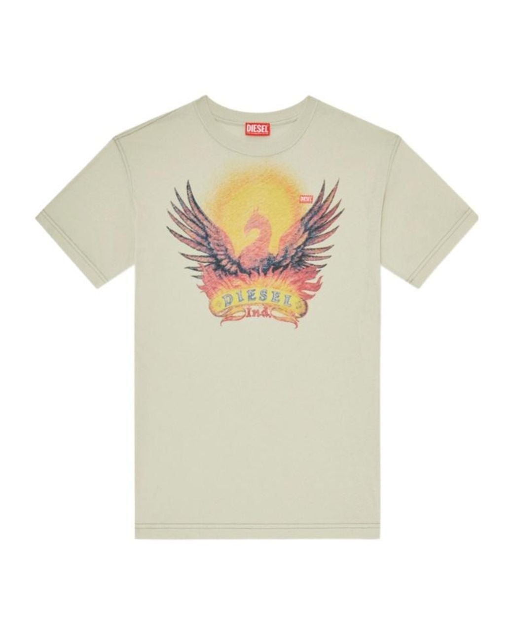 DIESEL White Phoenix-Print Cotton T-Shirt for men