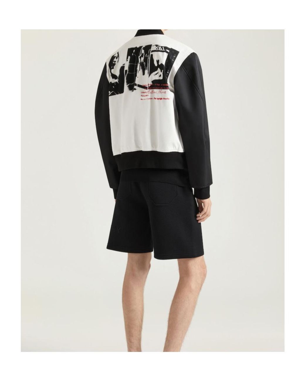 Givenchy Black Bi-Material Blouson With Photographic Negative Print for men