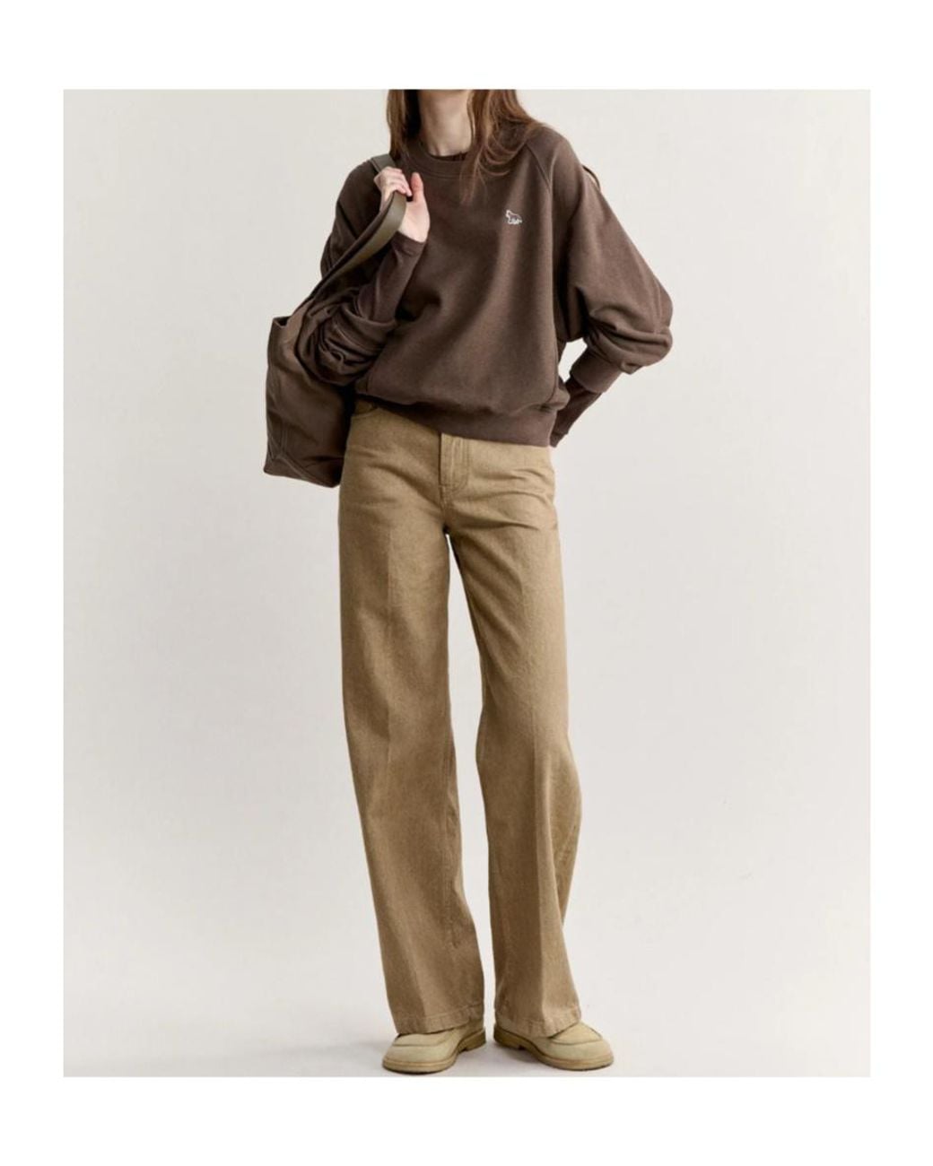 Maison Kitsuné Brown Maison Kitsuné Baby Fox Open-Pocket Sweatshirt
