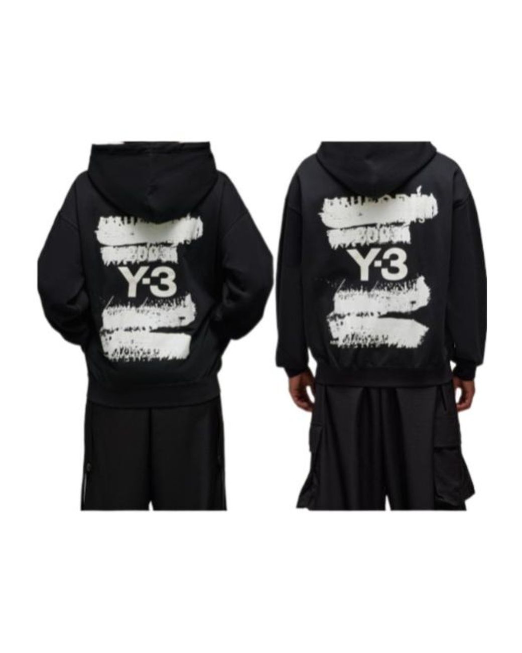 Y-3 Blue Maxi Logo Printed Drawstring Hoodie for men