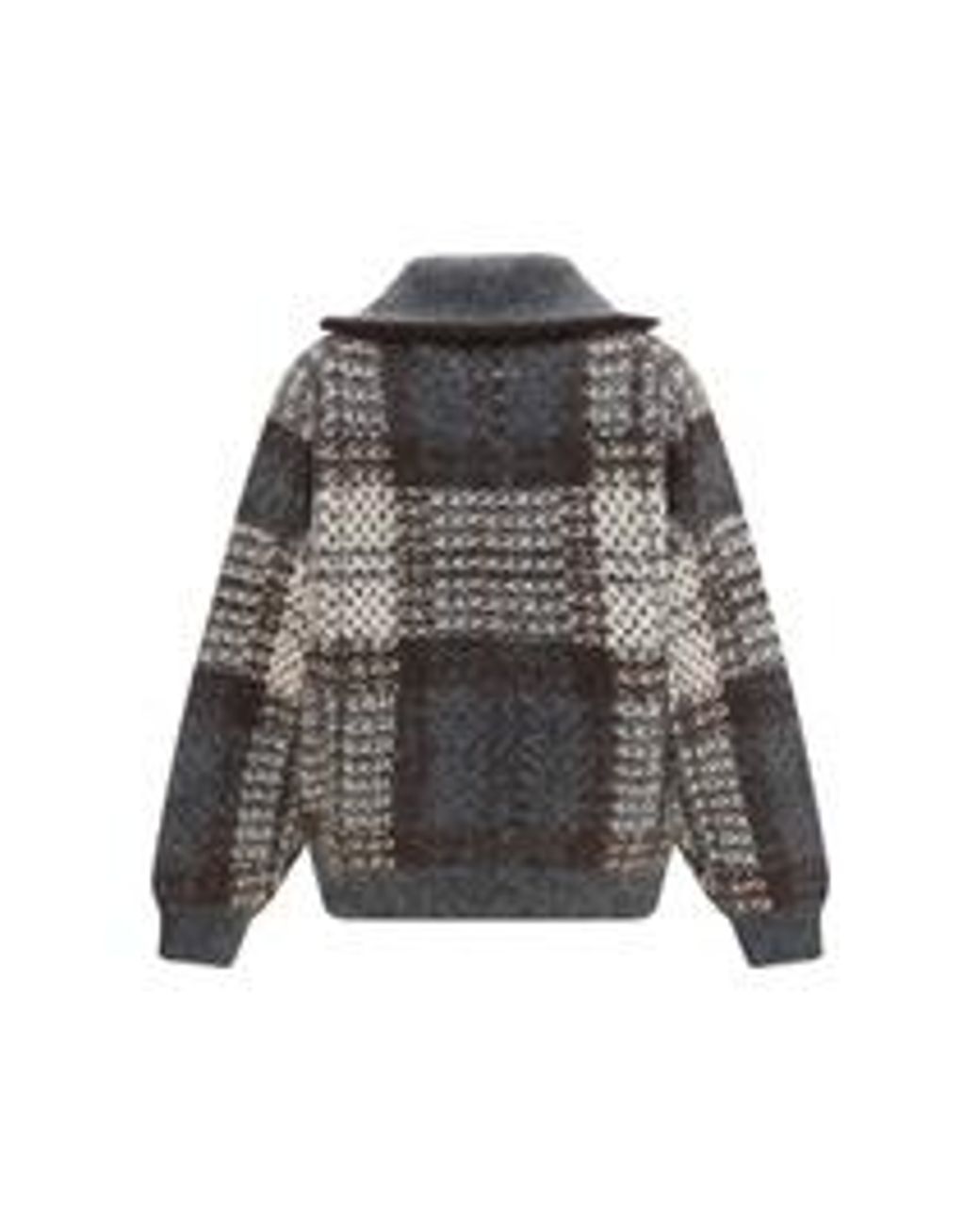 Brunello Cucinelli Gray Embroidered Zip Cardigan