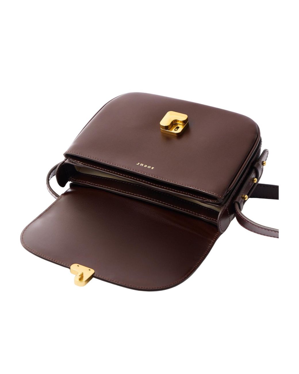 Soeur Brown Flap Shoulder Bag