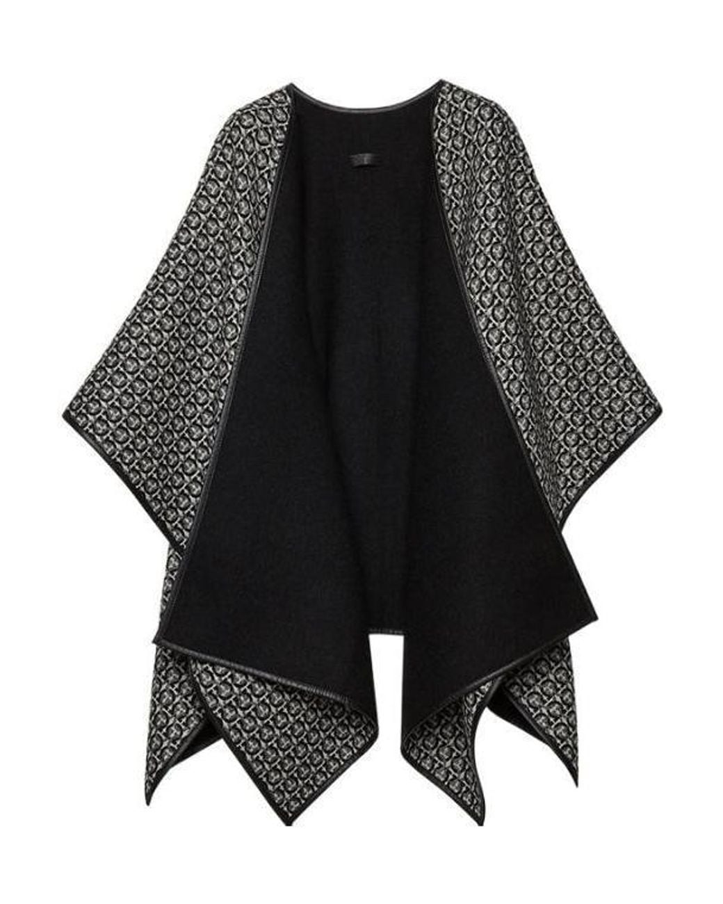 Ferragamo Black Ferragamo Gancini Reversible Knitted Cape